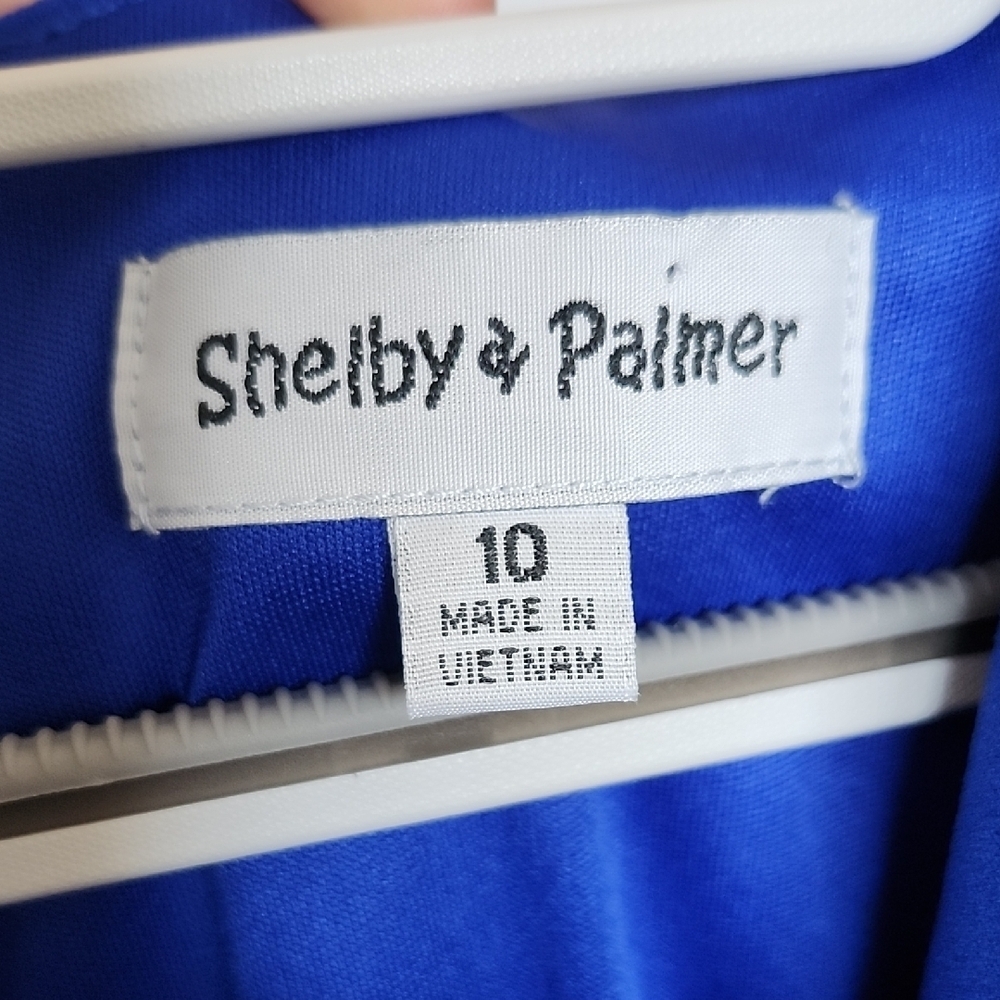 Shelby Palmer Vibrant Blue Cowl Neck Dress NWT Size 10 Wedding Guest Long Sleeve - Picture 2 of 8